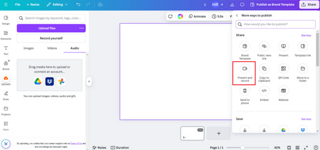 Present and Record How to Record Audio on Canva