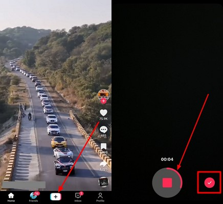 start video recording tiktok tts