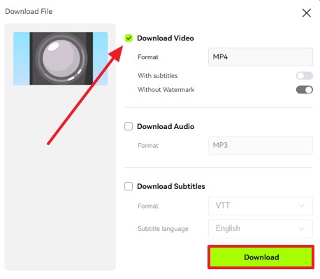 download the video to your device