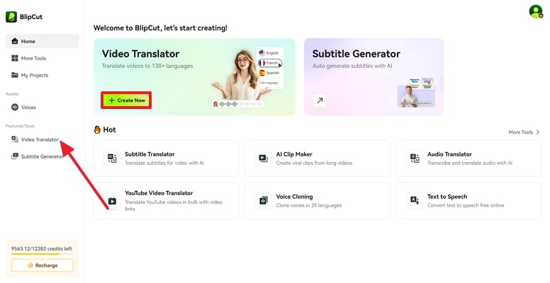 create video translation blipcut