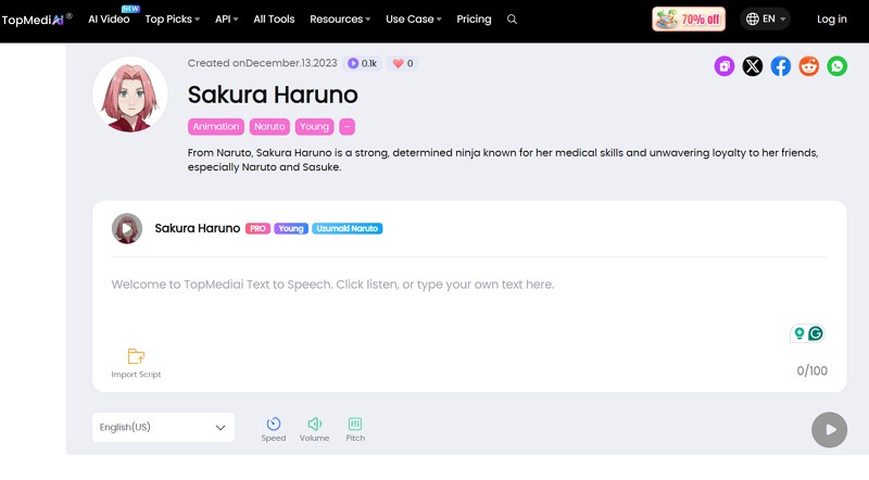 TopMediAi Sakura Text to Speech
