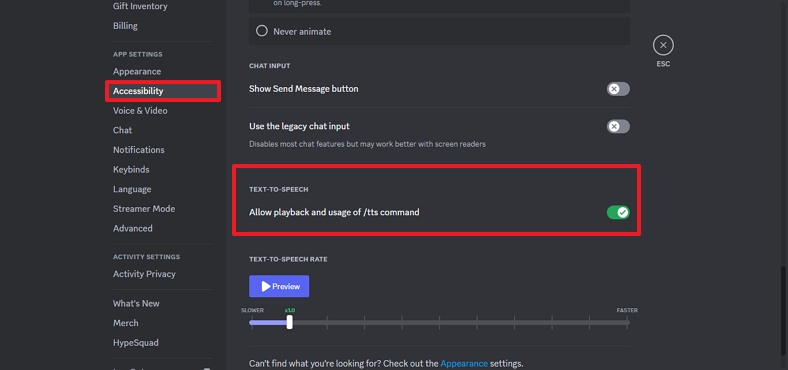 enable funny text to speech lines command