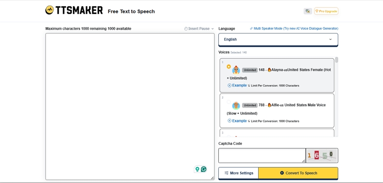 try ttsmaker free text converter tool