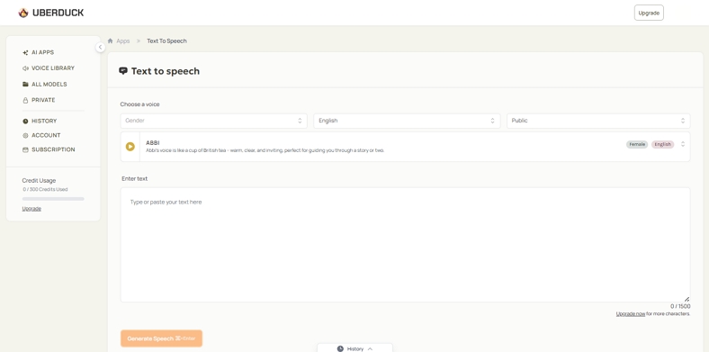 creepy text to speech uberduck tool