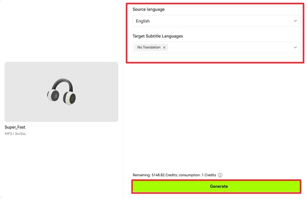 choose languages and generate text