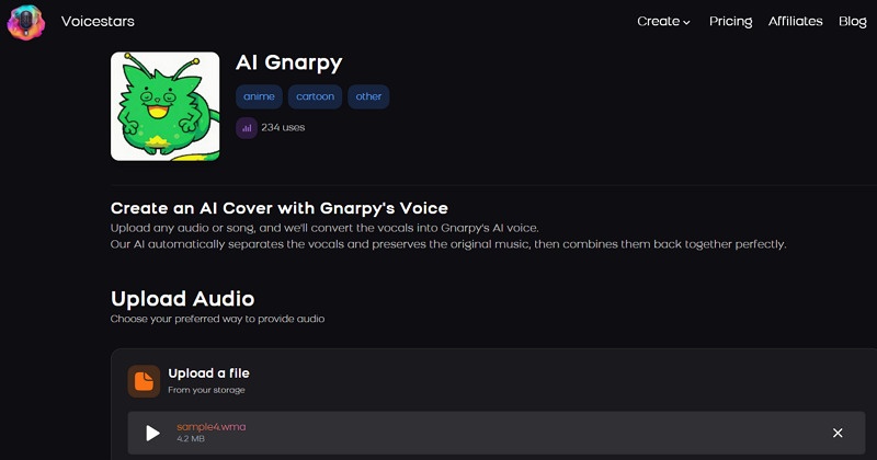 Voicestars Gnarpy AI Voice Cover