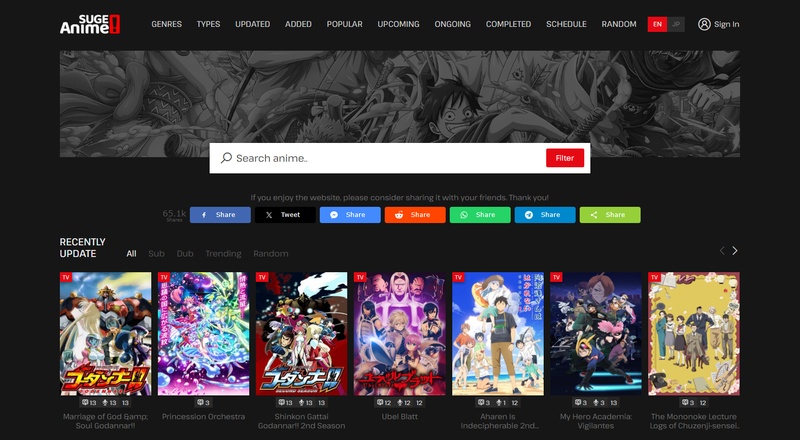 AnimeSuge Anime Sites Like GoGoAnime
