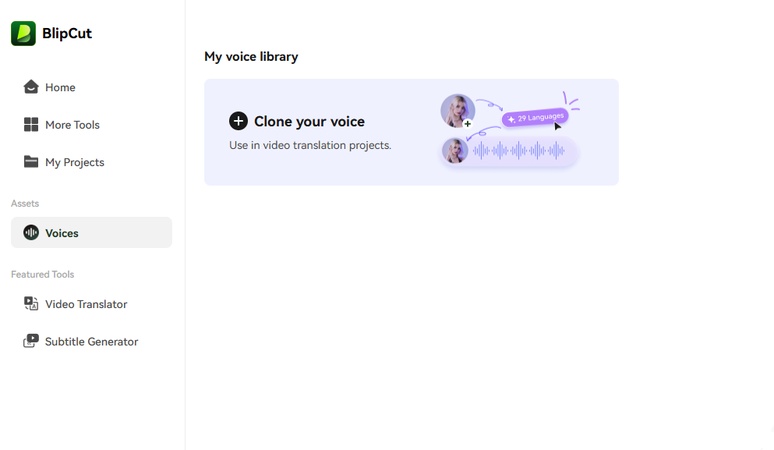 BlipCut voice cloning