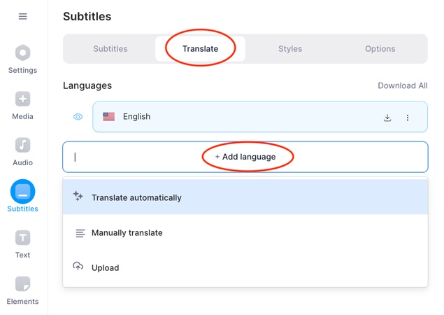 Veed.io subtitle translator