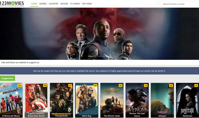 top shows on 123movies