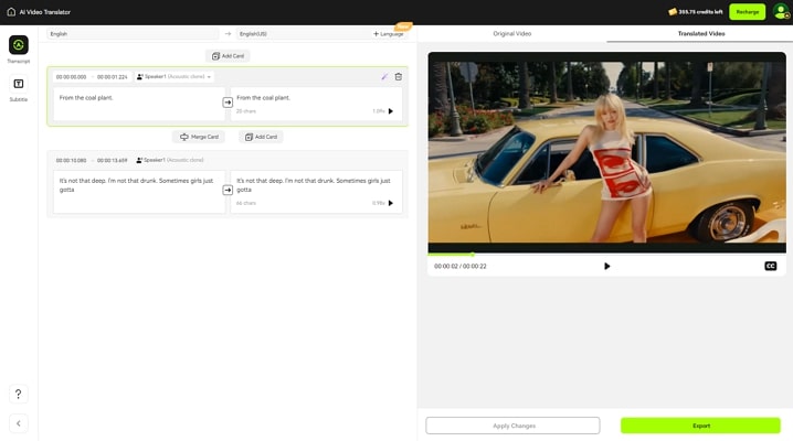 ai video translation in blipcut