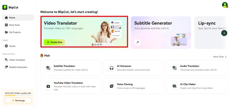 translate movies through blipcut