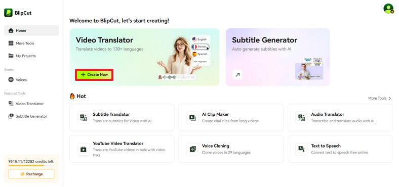 start by clicking create new