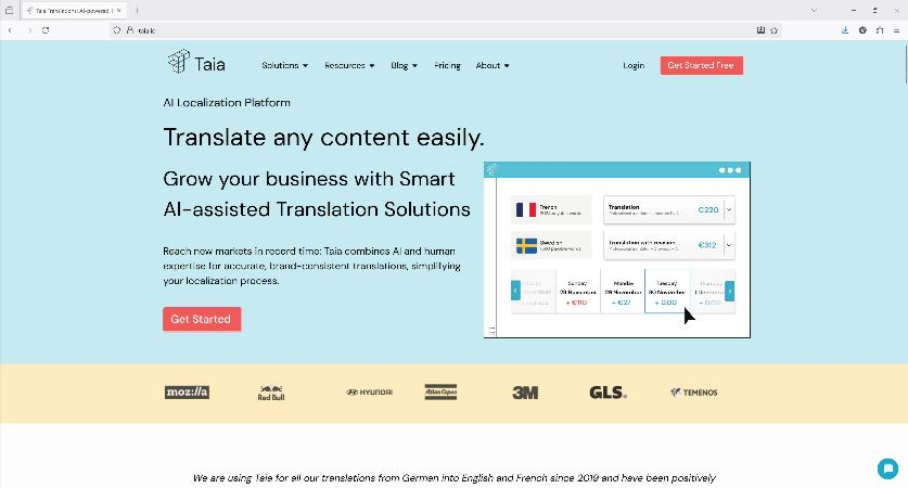 try taia ai translator instead of deepl translator