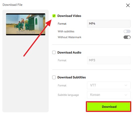 save the desired files