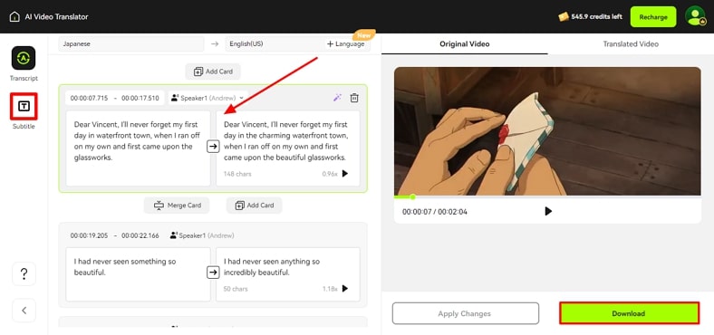 apporter des modifications et télécharger depuis blipcut