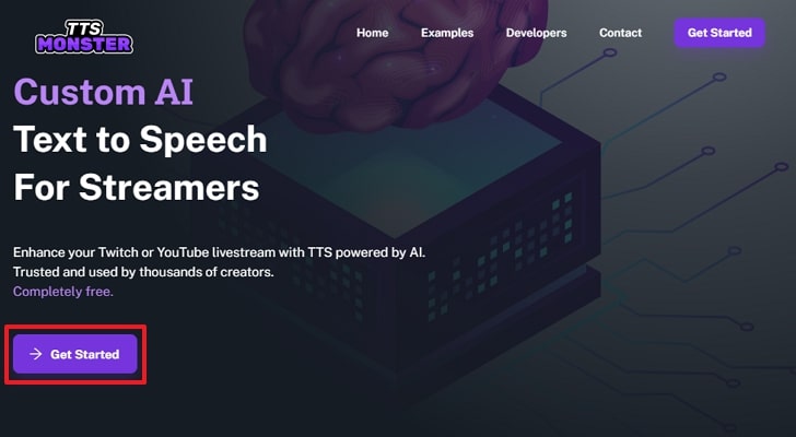 continue with get started button