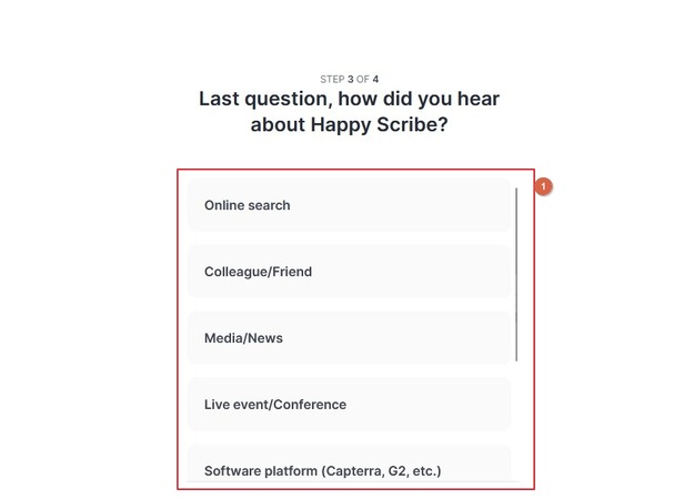 provide detailed to happyscribe