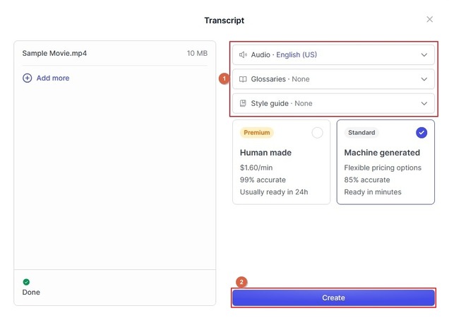 define transcription preferences