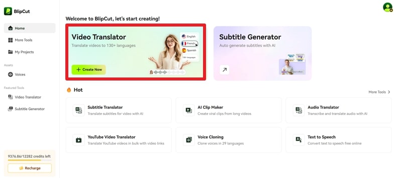 use blipcut ai to translate downloaded movie