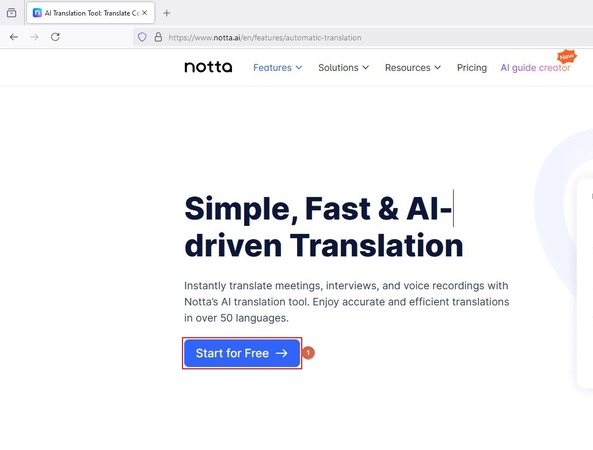 click start for free