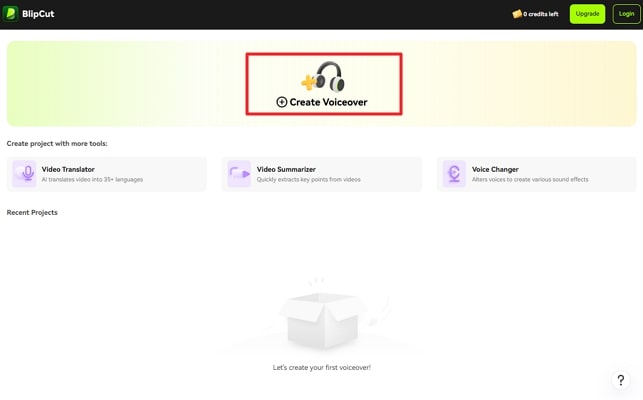 proceed with create voiceover