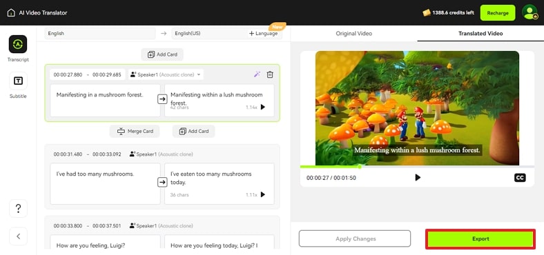 review translated content on blipcut