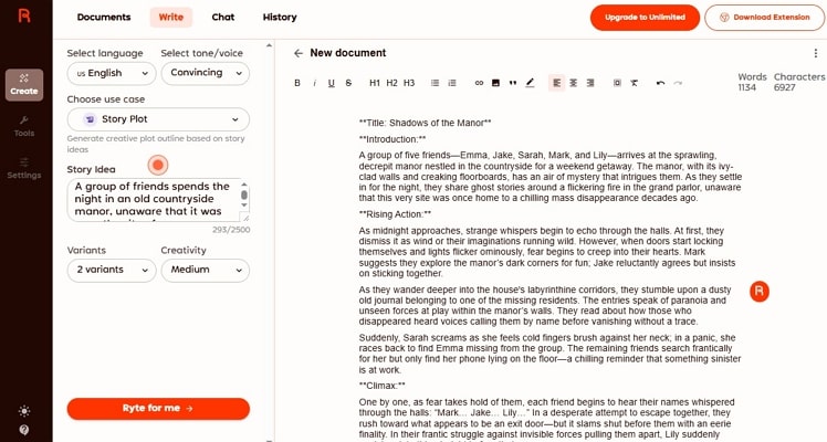 add prompt to create stories