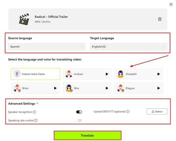 work through the parameters of translation