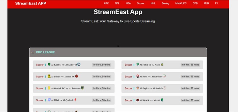 high-quality sports live at streameast app