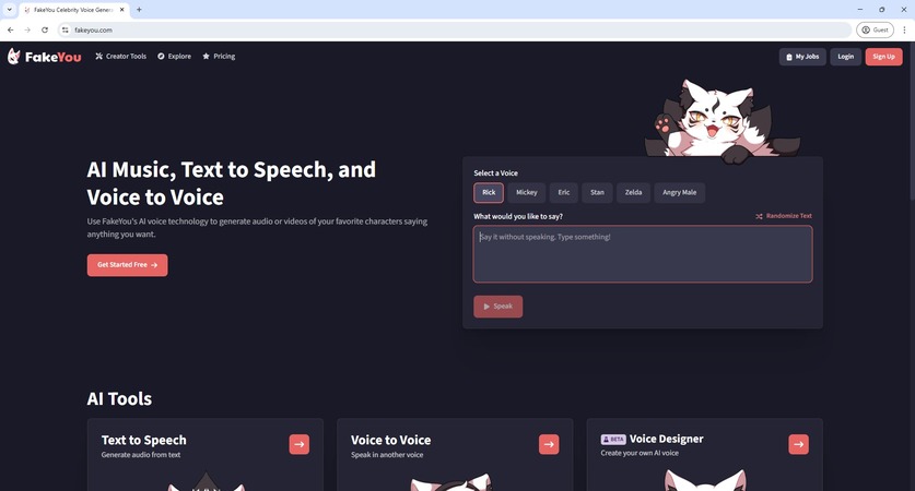 fakeyou can be a good example of an uberduck alternative