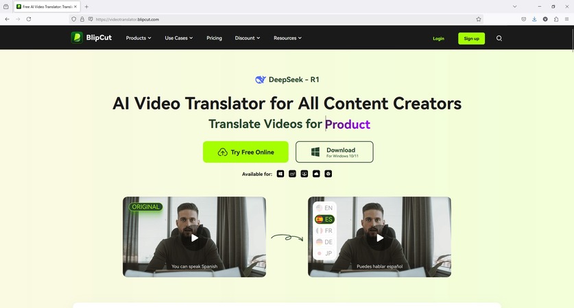 try blipcut video translator as an uberduck alternative