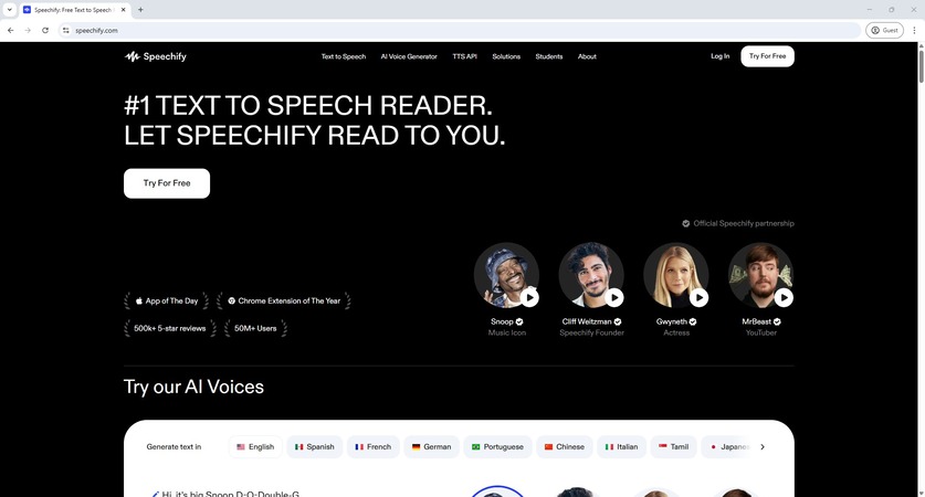use speechify as an uberduck alternative