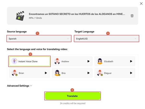 configure translation settings
