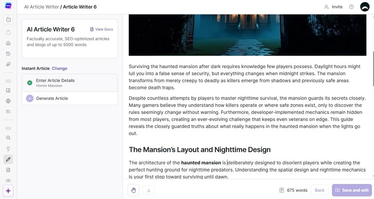 deep search and write with ai