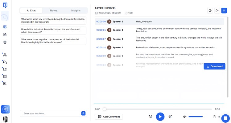 transcribe audio with transkriptor