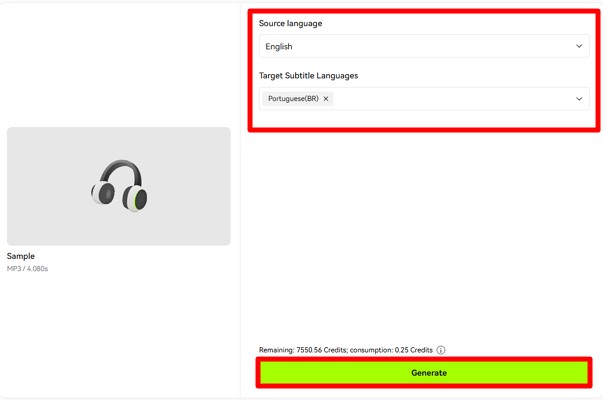 generate transcription results with blipcut