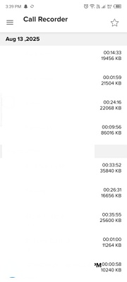 main interface of app call recorder