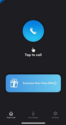 tap to call to start recording
