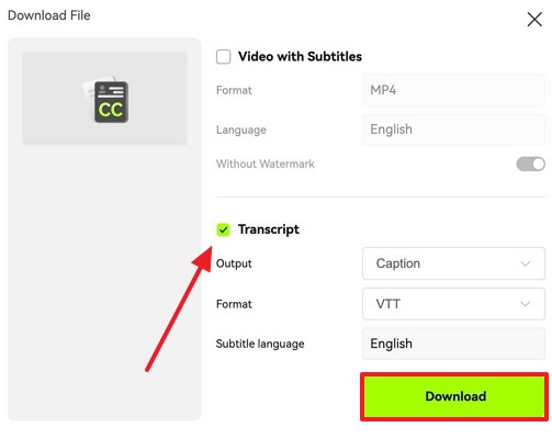 download transcript file to mac
