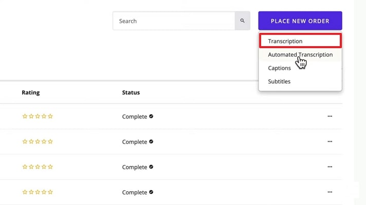 pick transcription across rev