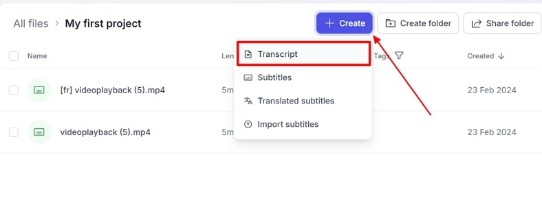 set up transcript happy scribe