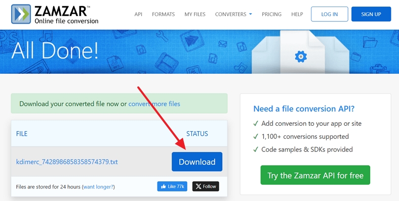 use zamzar for audio transcription