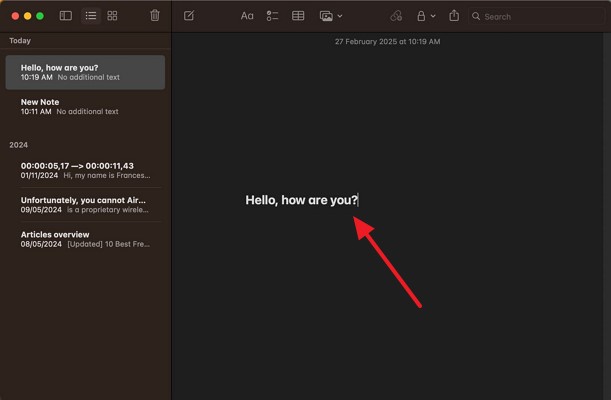 transcribe audio with dictation model
