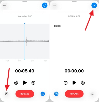transcribe voice in iphone