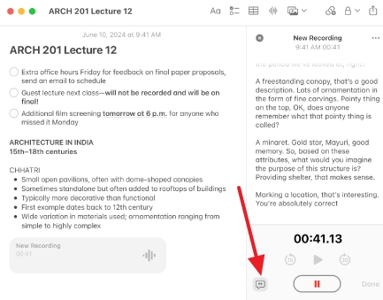 transcribe voice in mac