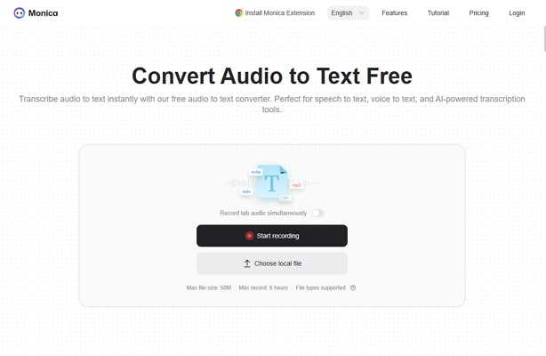 translate audio with monica