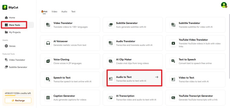 shift to audio to text