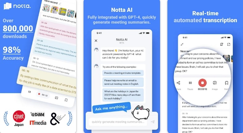 notta translate voicemail to text