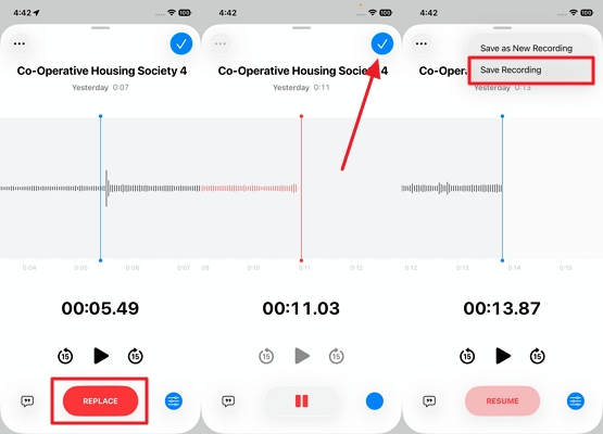 save recording after adding voice layer